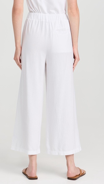 Linen Cropped Pull On Trousers