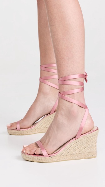 Willa Silky Pink Leather Espadrilles