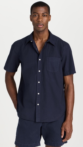 Short Sleeve Mill Shirt in Paper Poplin