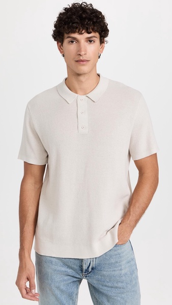 Cotton Textured Knit Polo