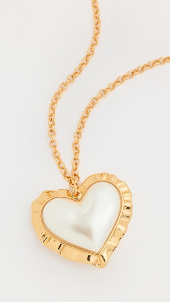 Heart Ruffle Pendant Necklace