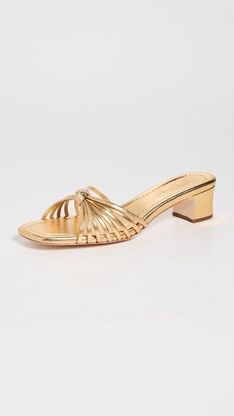 Hazel Knot Mid Heel Mule Sandals