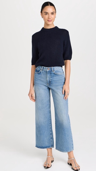 Cashmere Featherweight Puff Sleeve Crew Sweater