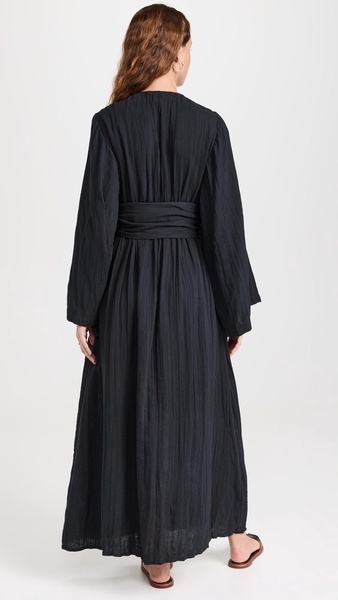 Blair Long Sleeve Deep-V Maxi Dress