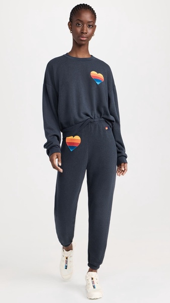 Rainbow Heart Stitch Sweatpants