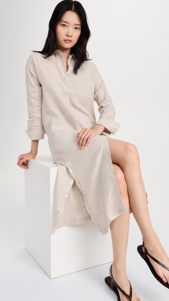 Kerry Shirtdress In Flax Linen