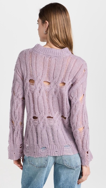 Pullovers Grunge Detail Effect At Bottom Sweep Sweater