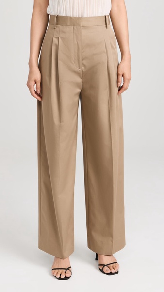 Wide Leg Pleated Chino