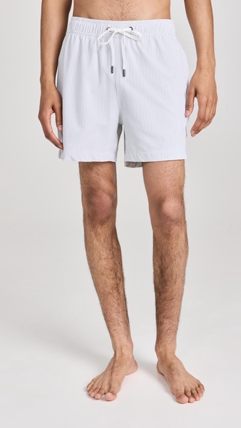 Charles Seersucker Swim Trunks 5"