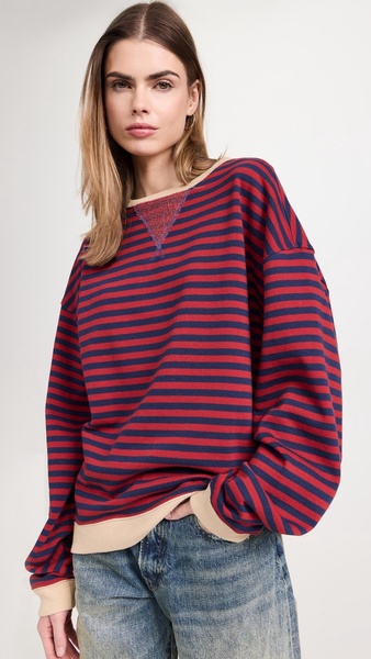 Classic Striped Crew Sweatshirt