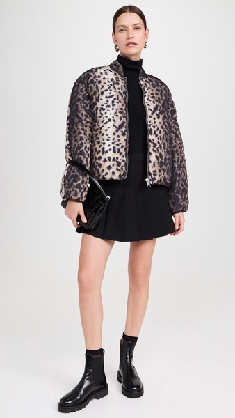 Leni Leopard Padded Bomber Jacket