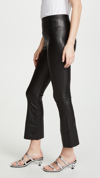 Leather Crop Flare Leggings