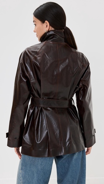 Finch Raincoat In Lacquered Cotton