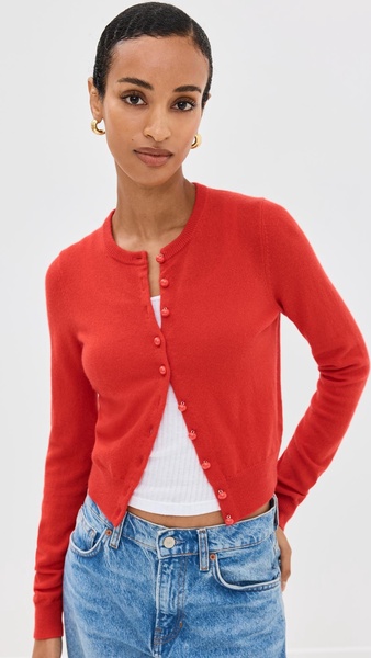 Caspia Cashmere Cropped Cardigan