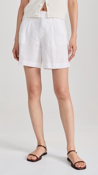 Jules Pleated Shorts In Linen