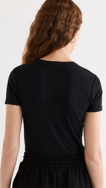 Pointelle Short Sleeve Tee