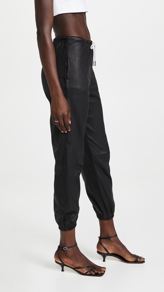 Leather Drawstring Joggers