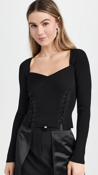 Daphane lace-up sweater