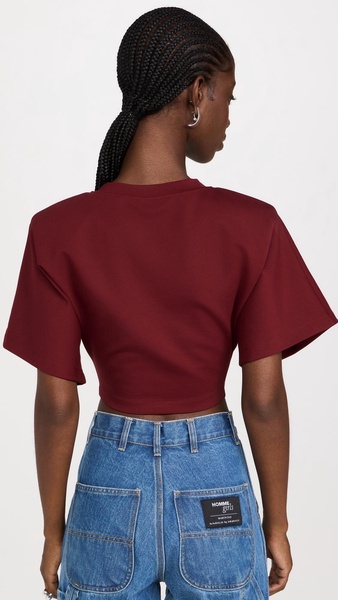 Fringe Brooch Cropped T-Shirt