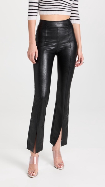 Faux Leather Splitfront Pants