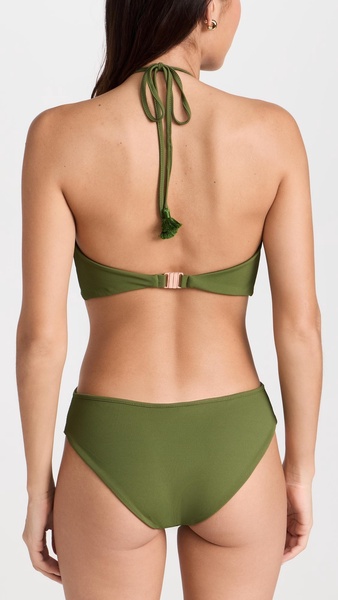 Halterneck cutout swimsuit