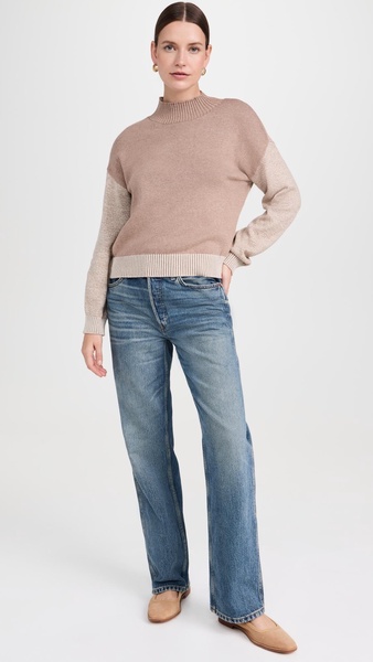 Cotton Cashmere Funnel Sweater