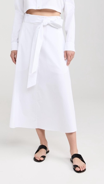 Eco Poplin Back Wrap Skirt