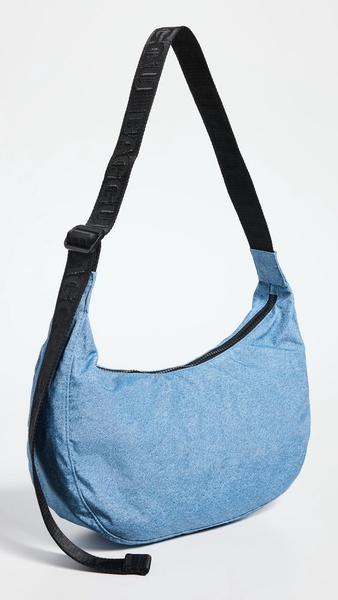 Medium Nylon Crescent Bag Digital Denim