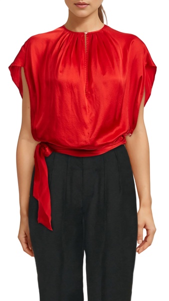 tie waist top in corazon