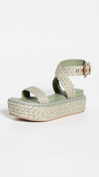 gemma flatform sandal in malachite