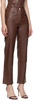 Brown Junior Faux-Leather Pants