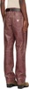 Burgundy Crackle Leather Pants