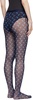 Navy Moon Printed Mesh Tights