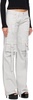 Gray Cinch Strap Cargo Pants