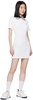 White Shirred Minidress