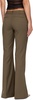 Khaki Teri Bootleg Trousers