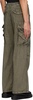 Khaki Wide-Leg Cargo Pants