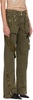 Khaki Garment-Dyed Denim Cargo Pants