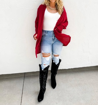 fall lola cardigans in magenta red