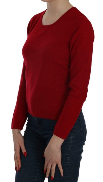 MILA SCHÖN Red Round Neck Pullover Cashmere Sweater