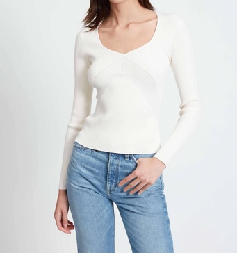 asher long sleeve top in ivory