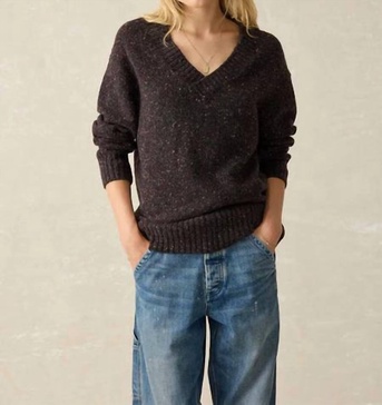 driftwood donegal sweater in blackberry