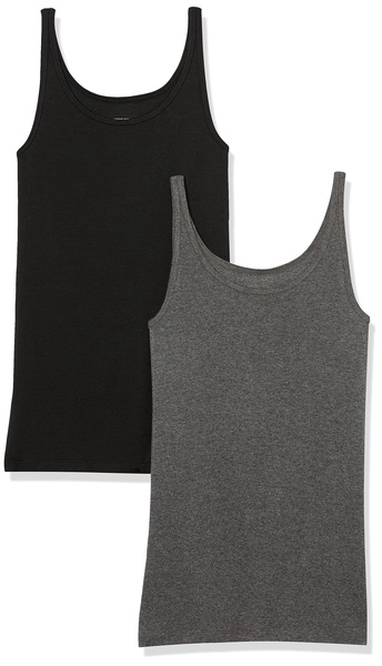 Amazon Essentials Women's Slim-Fit Thin Strap Tank Top, Pack of 2