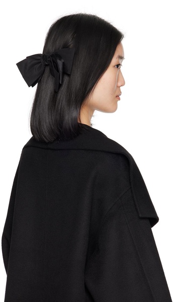 Black Classic Silk Bow Barrette