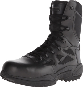 Reebok Work Men's RB8877 Rapid Response RB Soft Toe 8" StealthTactical Waterproof Boot with Side Zipper Black Military & Tactical