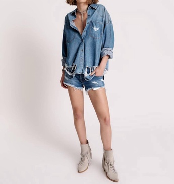 bonitas low waist denim short in blue