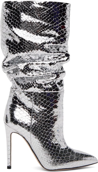 Silver Snake Slouchy Boots