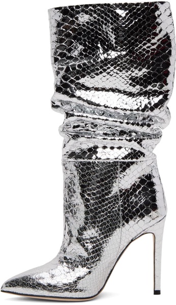 Silver Snake Slouchy Boots