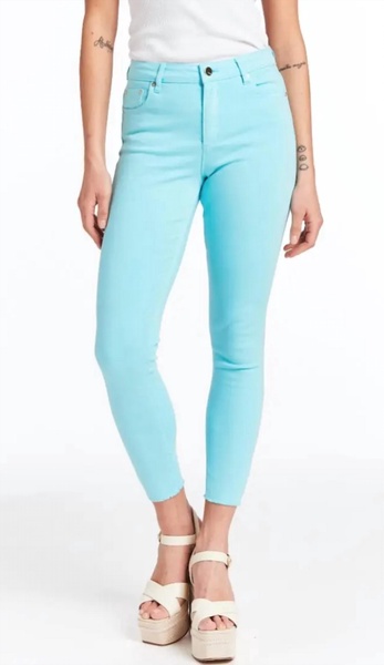 mona high waist skinny crop jean in angle blue