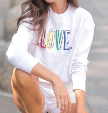 love sweatshirt in white